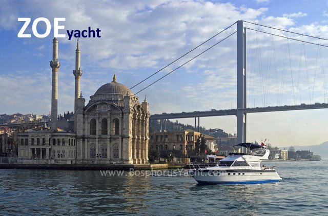 Zoe Yacht passing Ortakoy Mosque