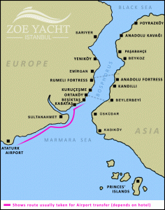 Mapa de traslado del aeropuerto en estambul