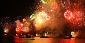 photo of new years eve bosphorus dinner cruise in istanbul by night with fireworks