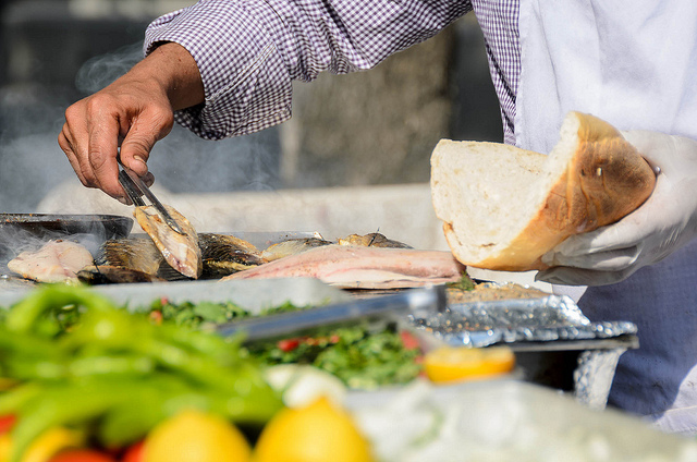 Fish sandwich, Karaköy, foot of Galata Bridge